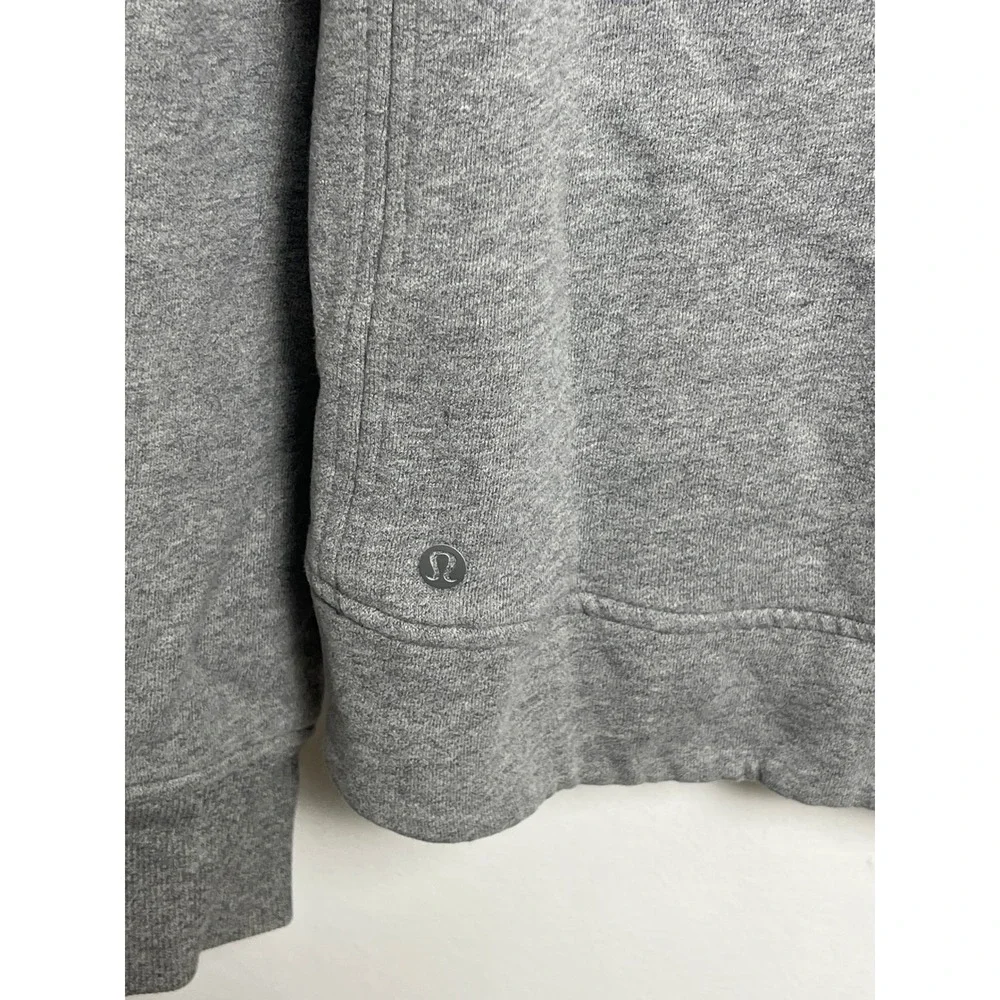 Lululemon Scuba Full Zip Hoodie‎ Heathered Grey Women 6 Thumbholes Fleece Sporty